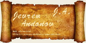Jevrem Andonov vizit kartica